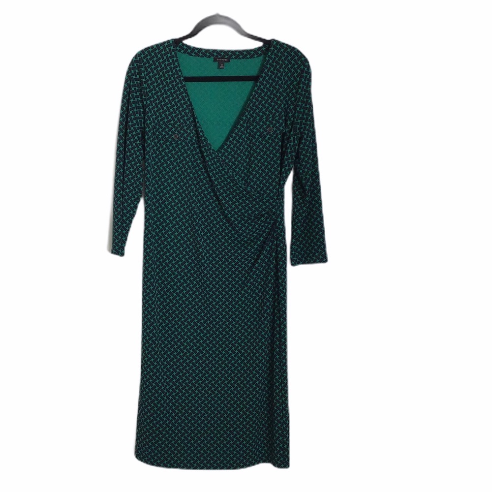 Talbots green and black dress size M